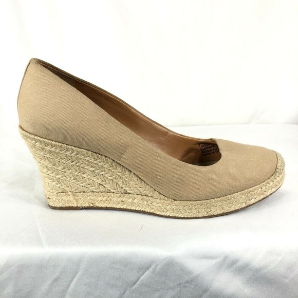 J.Crew Women's Canvas Espadrille Wedge Heel Size 9 A1244 Jute Sole - Picture 5 of 11